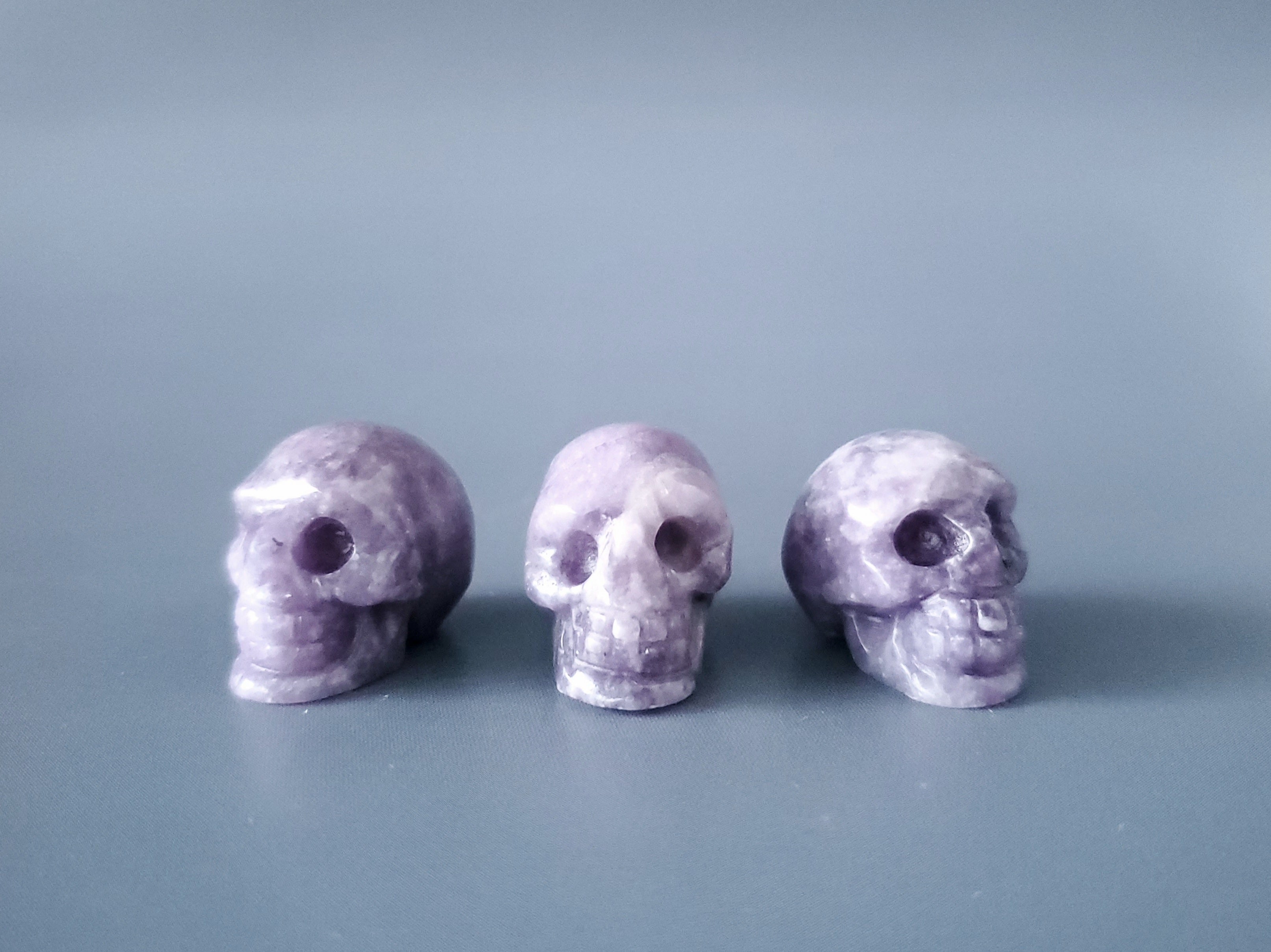 Mini Lepidolite Skulls