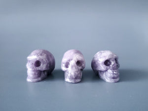 Mini Lepidolite Skulls