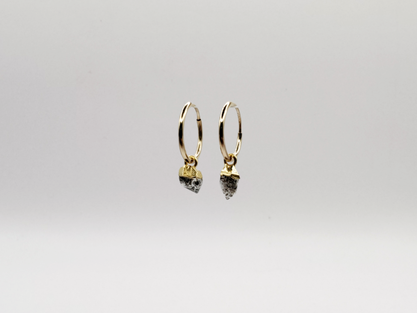 Mini Herkimer Hoop Earrings • Gold