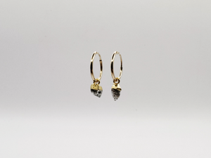 Mini Herkimer Hoop Earrings • Gold